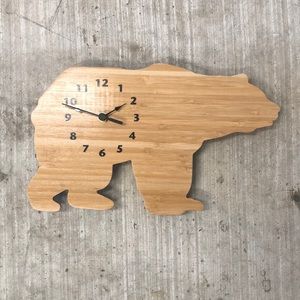 Wooden bear clock